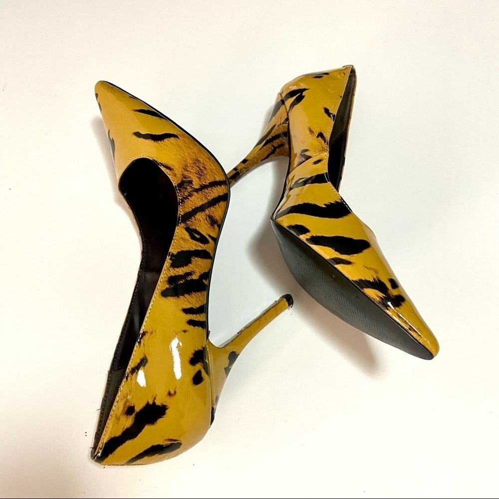 Modern Vice Pointed Toe Heel Leather Shoes 10M Summer Animal Print Mob Wife - Picture 6 of 14